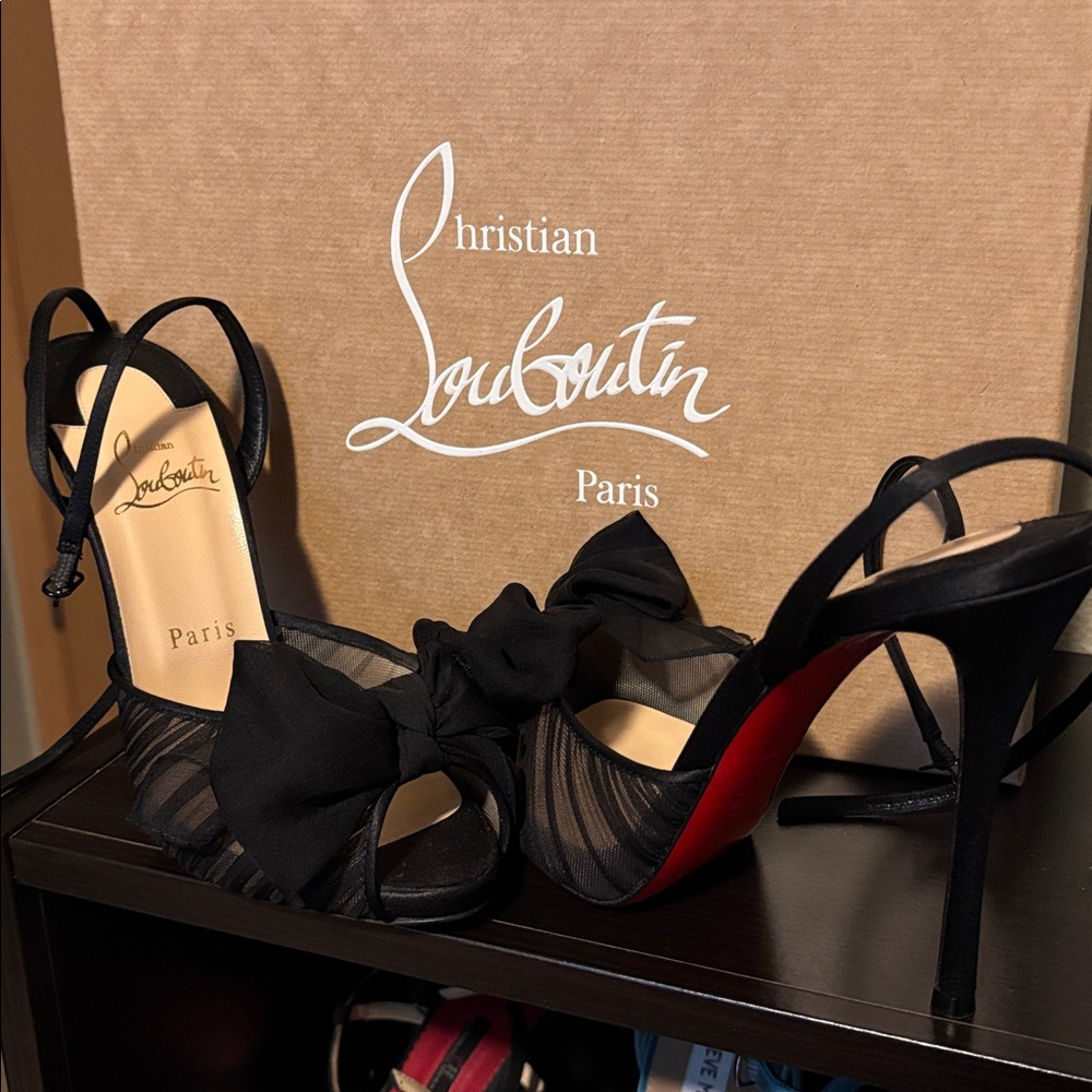 Christian Louboutin Black Sandals with Bow